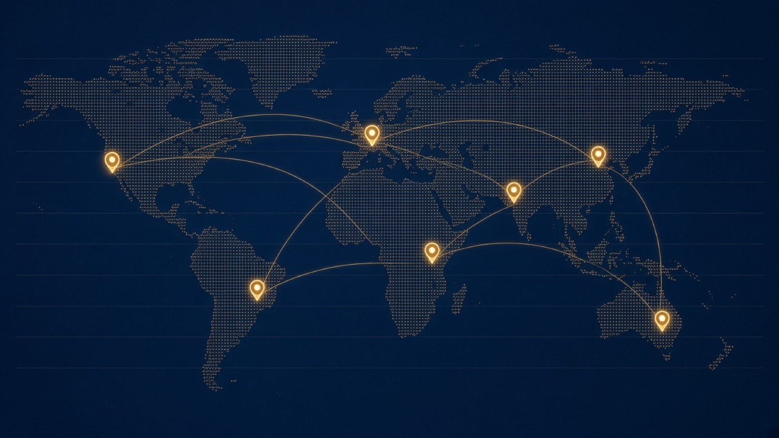 World map showing partner and delivery network